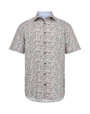 Gino marcello miesten kauluspaita, K 3112050 SS SHIRT Punainen Kuosi