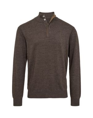 Gino marcello miesten neulepusero, GINO MARCELLO COTTON KNIT SWEATER Keskiruskea