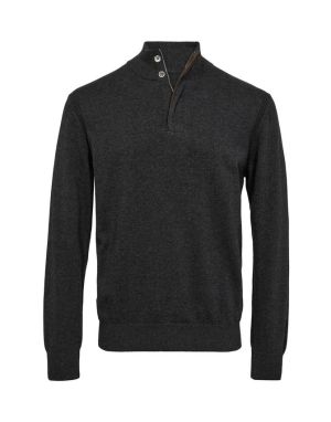 Gino marcello miesten neulepusero, GINO MARCELLO COTTON KNIT SWEATER Tummanharmaa