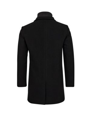 Gino marcello miesten villakangastakki,  GINO MARCELLO WOOL COAT Musta