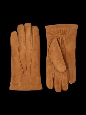 Hestra miesten käsineet, ARTHUR SUEDE GLOVE WOOL LINING Konjakinruskea