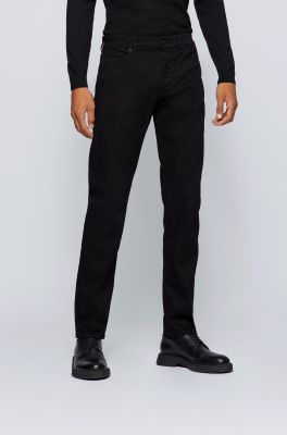 Hugo Boss miesten farkut MAINE 3 BLACK NOS CASHMERE TOUCH Musta