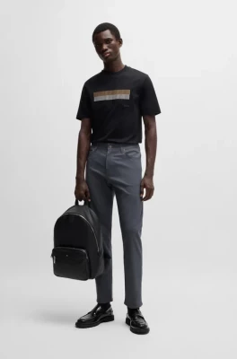 Hugo Boss Miesten Housut, RE-MAINE Keskiharmaa