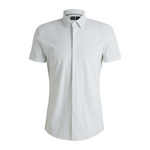 Hugo Boss miesten kauluspaita, P-HANK SS PERFORMANCE SHIRT Valkopohjainen Kuosi