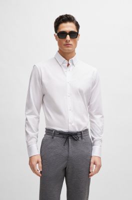 Hugo Boss Miesten Kauluspaita, P-JOE BD NOS REGULAR Valkoinen