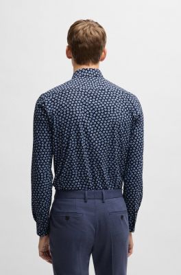 Hugo Boss miesten kauluspaita, P-ROAN PERFORMANCE SHIRT Sininen Kuosi