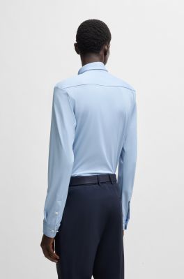 Hugo Boss miesten kauluspaita, P-ROAN PERFORMANCE STRECH OXFORD Keskisininen