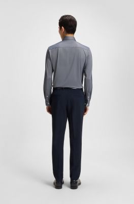 Hugo Boss miesten kauluspaita, P-ROAN PERFORMANCE STRECH OXFORD Sininen Kuosi