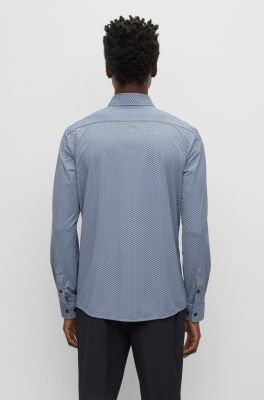 Hugo Boss Miesten Kauluspaita, P-ROAN PERFRMANCE SHIRT Sininen Kuosi