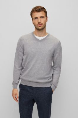 Hugo Boss miesten neule, BARAM-L V REG FIT Keskiharmaa
