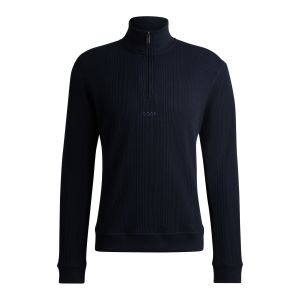 Hugo Boss miesten neule, STRUCTURE HALF ZIP Tummansininen