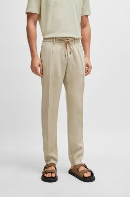 Hugo Boss Miesten Pellavahousut, C-GENIUS LINEN TROUSER Beige