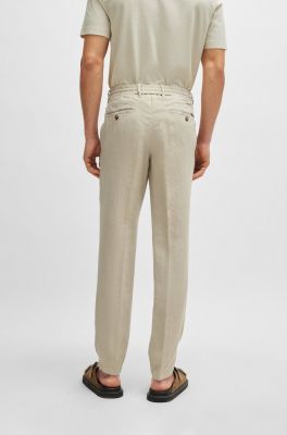Hugo Boss Miesten Pellavahousut, C-GENIUS LINEN TROUSER Beige