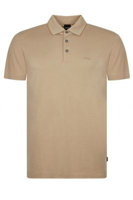 Hugo Boss miesten pikeepaita, PRESS 55 TENCEL COTTON Beige