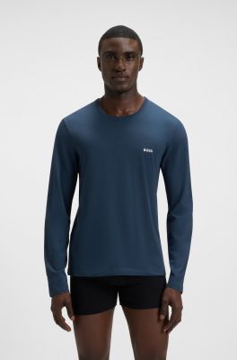 Hugo Boss miesten pitkähihainen paita, SHIRT RN CLASSIC Sininen, Indigo