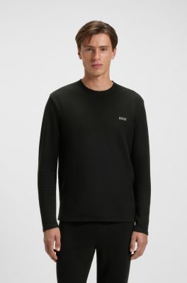 Hugo Boss miesten pyjamapaita, WAFFLE LS SHIRT Musta