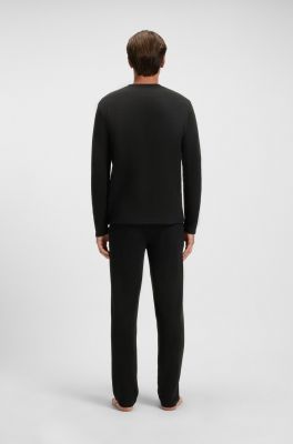 Hugo Boss miesten pyjamapaita, WAFFLE LS SHIRT Musta
