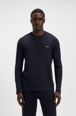 Hugo Boss miesten pyjamapaita, WAFFLE LS SHIRT Tummansininen