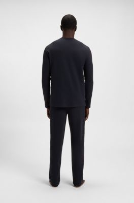 Hugo Boss miesten pyjamapaita, WAFFLE LS SHIRT Tummansininen