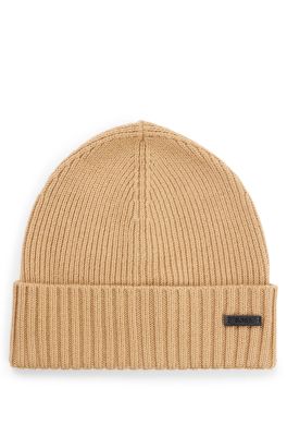 Hugo Boss pipo, FATI-L MERINO BEANIE Beige