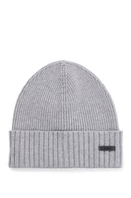 Hugo Boss pipo, FATI-L MERINO BEANIE Harmaa