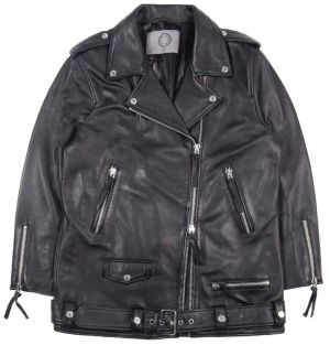 HUMAN SCALES Unisex Oversize Nahkatakki, EMELIE LEATHERJACKET Musta