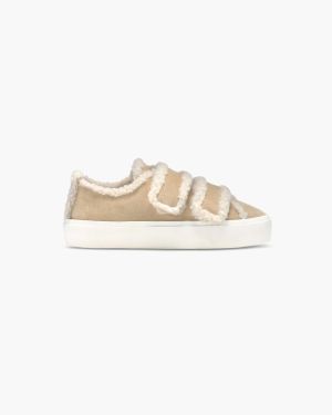 INUIKII naisten tennarit, SHEARLING LOW VELCRO Vaalea Beige