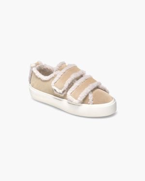 INUIKII naisten tennarit, SHEARLING LOW VELCRO Vaalea Beige