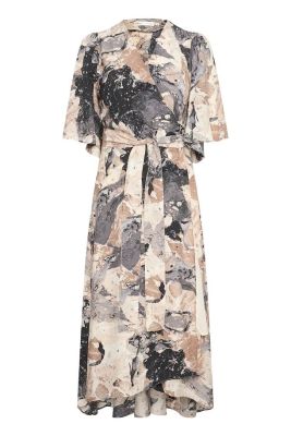 Inwear mekko, ELITA WRAP DRESS Beige Kuosi