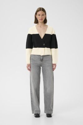 Inwear naisten neuletakki, KAYLLAIW CARDIGAN Whisper White / Black
