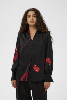 Inwear naisten pusero, DAWNIW V-NECK Black Poppy Rose