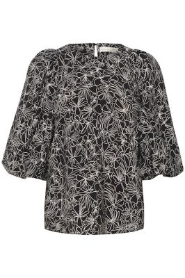 Inwear Naisten Pusero, HARPER BLOUSE Mustavalkoinen