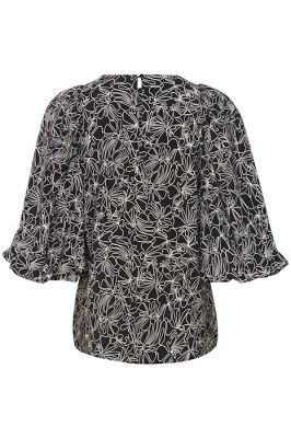 Inwear Naisten Pusero, HARPER BLOUSE Mustavalkoinen