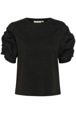 Inwear naisten t-paita, K-PAYANA WOVEN TRIM T-SHIRT Black