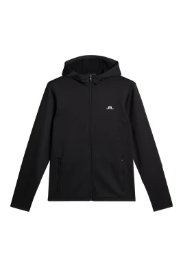 J.Lindeberg miesten huppari, AERIAL FULL ZIP HOOD GOLF Musta