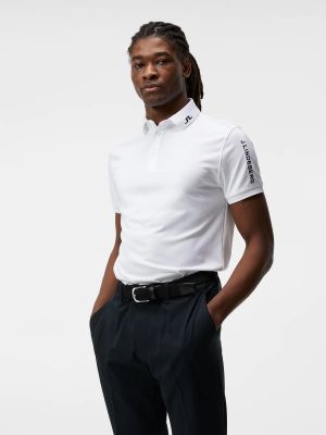 J.Lindeberg Miesten Pikeepaita TOUR TECH GOLF REG FIT GOLF POLO Valkoinen