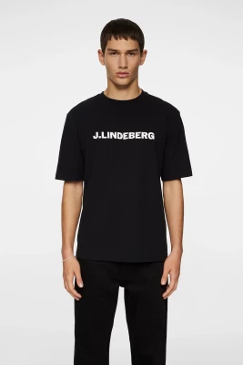 J.Lindeberg miesten t-paita, PARCY LOGO TEE Musta