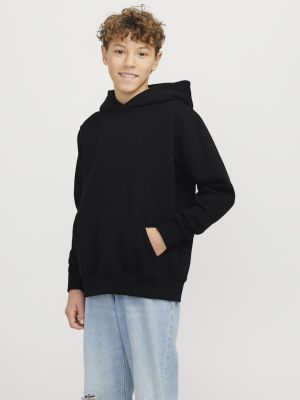 Jack and Jones junior huppari, JJEURBAN EDGE SWEAT HOOD NOOS JNR Musta