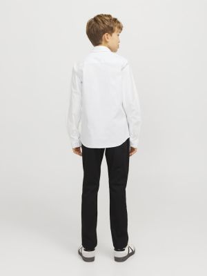 Jack and jones junior kauluspaita, JJEAXEL STRETCH SHIRT LS NOOS JNR Valkoinen
