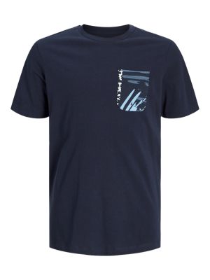 Jack and jones junior lasten t-paita, JJHAWAI POCKET TEE  Tummansininen