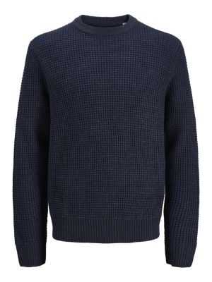 Jack and jones junior neule, JJGLOBAL KNIT CREW NECK JNR Tummansininen