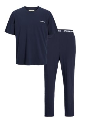 Jack and jones junior oloasu, JACEVEREST SS TEE AND PANTS SET JNR Tummansininen