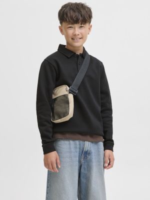 Jack and jones junior paita, JJEBRADLEY SWEAT POLO JNR Musta