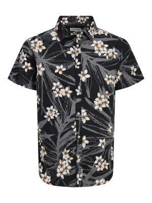 Jack and jones junior paita, JJHAWAI AOP SHIRT Musta Kuosi