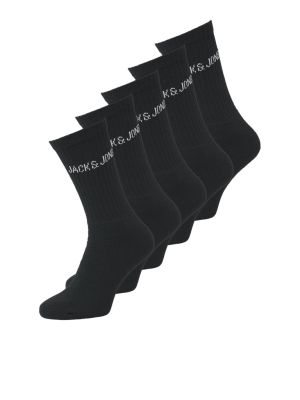 Jack and jones junior sukkapaketti, JACREGEN TENNIS SOCK 5PACK Musta