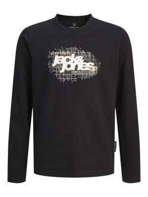 Jack and jones junior t-paita, JCOGRID BRANDING TEE LS CREW NECK JNR Musta