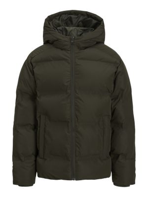 Jack and jones junior toppatakki, JJESOHO PUFFER HOOD JNR Tummanvihreä