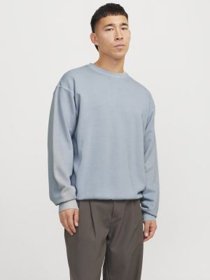 Jack and Jones miesten collegepusero, JJECHARGE FADED SWEAT CREW NECK  Chambray Blue