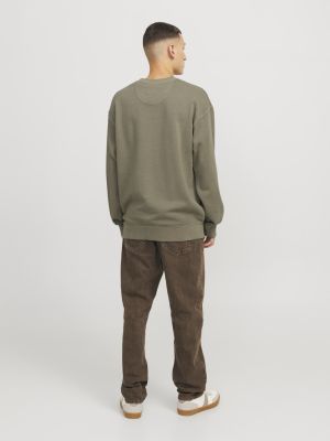 Jack and Jones miesten collegepusero, JJECHARGE FADED SWEAT CREW NECK  Silver Sage