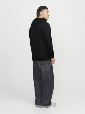 Jack and Jones Miesten Huppari, JJELOGO SWEAT HOODIE NOOS Black Ink